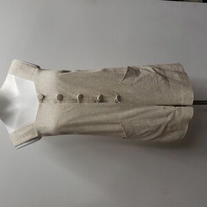 Topshop Linen Blend Romper Women's Size 4 Beachy Coastal Summer Vacation